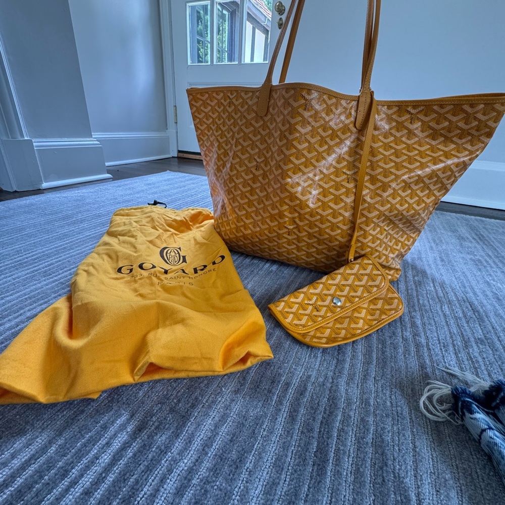 Goyard Saint Louis Tote Canvas PM Yellow Authentic